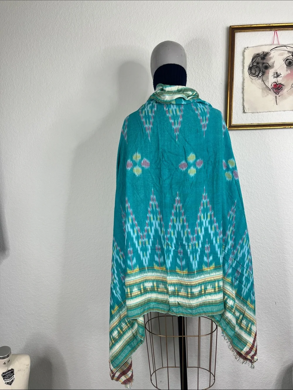 VTG Sushila Saree Pure Cotton Hand Woven Sambalpuri Ikat Tassel Fringe Scarf